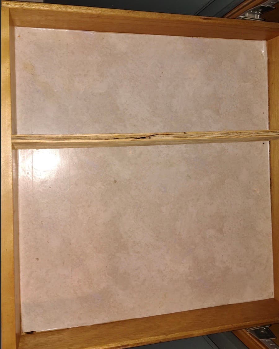 After: Cabinet interior detail